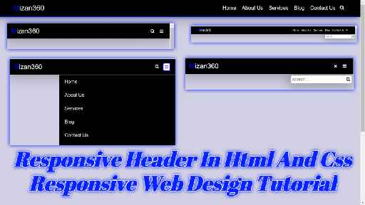 How To Create A Responsive Header In Html And Css Responsive Web Design Tutorial For Beginner